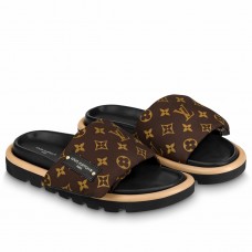 Louis Vuitton Women's Pool Pillow Flat Comfort Mules In Monogram Nylon