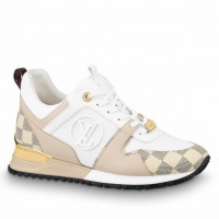 Louis Vuitton Women's Run Away Sneakers In Damier Azur Canvas Louis Vuitton Women's Run Away Sneakers In Damier Azur Canvas