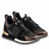 Louis Vuitton Women's Run Away Sneakers In Monogram Suede Louis Vuitton Women's Run Away Sneakers In Monogram Suede