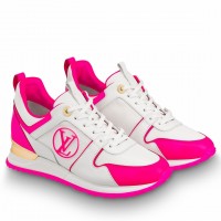 Louis Vuitton Women's Run Away Sneakers In Rose Suede Louis Vuitton Women's Run Away Sneakers In Rose Suede