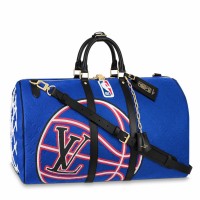 Louis Vuitton x NBA Keepall Bandouliere 55 Bag In Blue Leather M21105 Louis Vuitton x NBA Keepall Bandouliere 55 Bag In Blue Leather M21105