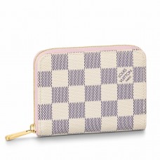 Louis Vuitton Zippy Coin Purse In Damier Azur Canvas N60229