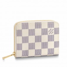 Louis Vuitton Zippy Coin Purse In Damier Azur Canvas N63069